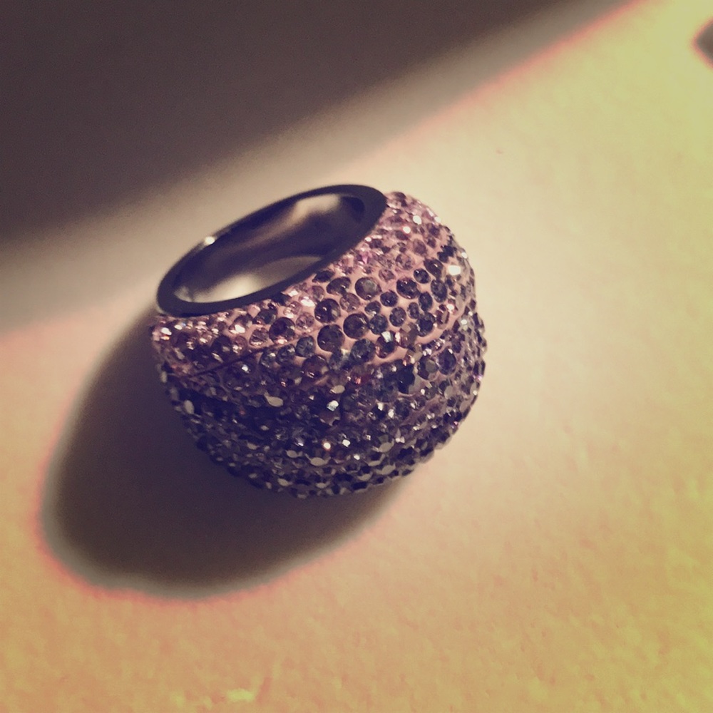 Authentic Swarovski Violet Statement Ring 58 - image 2